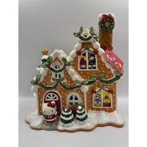 Blue Sky Hello Kitty & Friends Red Candle House Ceramic Holiday 9 inch Tall NEW